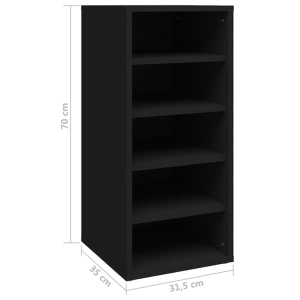 vidaXL Skoskap svart 31,5x35x70 cm sponplate