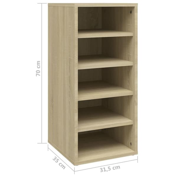 vidaXL skoreoler 2 stk. 31,5x35x70 cm spånplade sonoma-eg