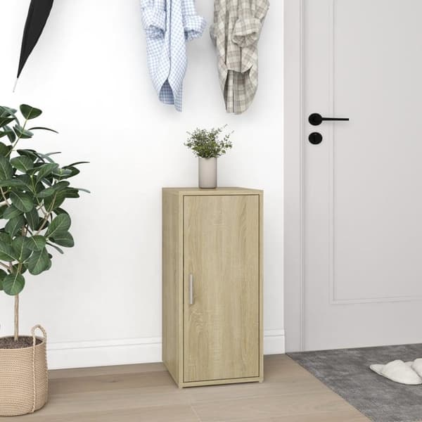 vidaXL Skoskap svart 2 stk sonoma eik 32x35x70 cm sponplate