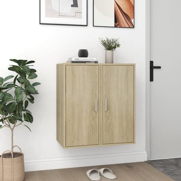 vidaXL skoreoler 2 stk. 32x35x70 cm spånplade sonoma-eg