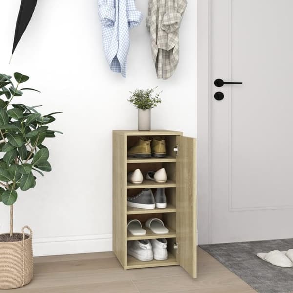 vidaXL skoreoler 2 stk. 32x35x70 cm spånplade sonoma-eg