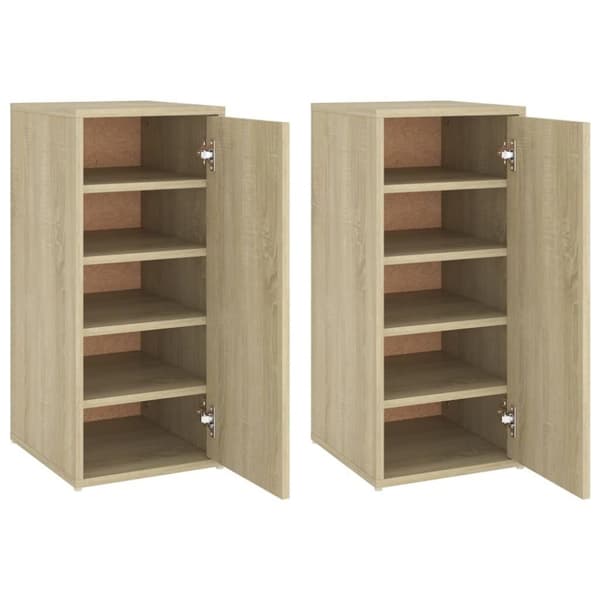 vidaXL skoreoler 2 stk. 32x35x70 cm spånplade sonoma-eg