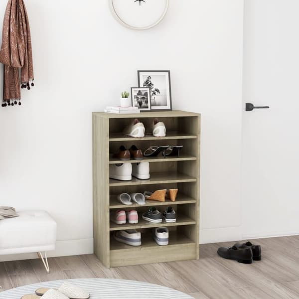 vidaXL skoskab 60x35x92 cm spånplade sonoma-eg