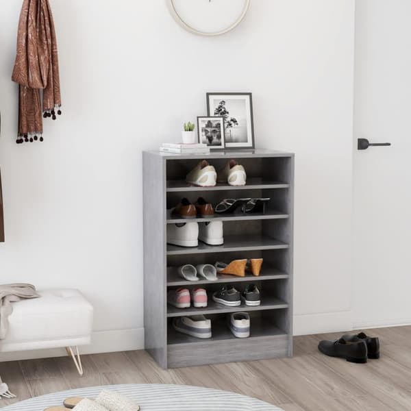 vidaXL skoskab 60x35x92 cm spånplade betongrå