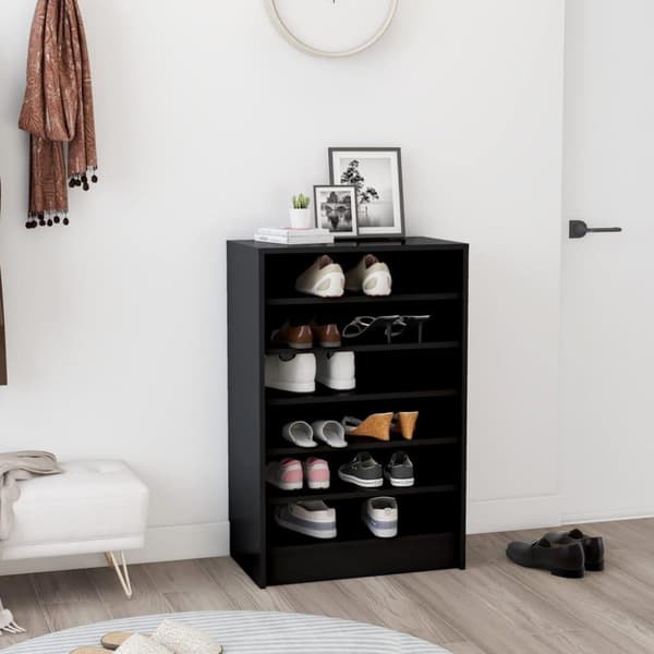 vidaXL skoskab 60x35x92 cm spånplade sort