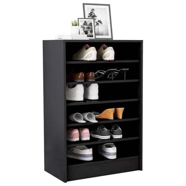vidaXL skoskab 60x35x92 cm spånplade sort