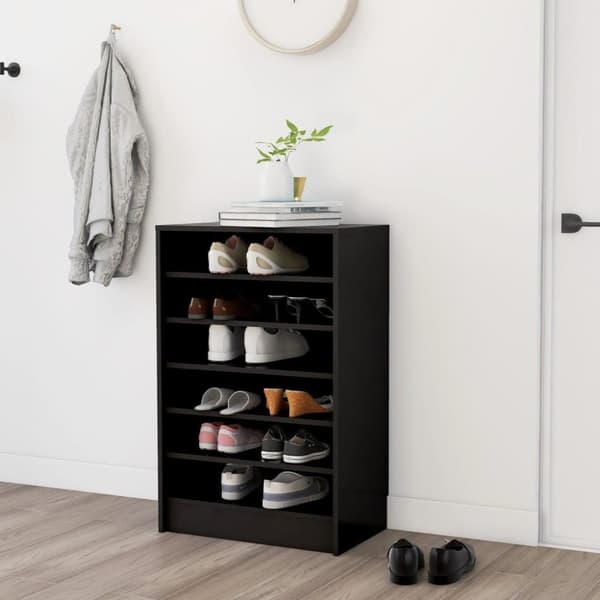 vidaXL skoskab 60x35x92 cm spånplade sort