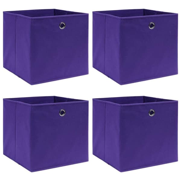 vidaXL opbevaringskasser 4 stk. ikke-vævet stof 28x28x28 cm lilla
