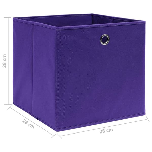 vidaXL Förvaringslådor 10 st non-woven tyg 28x28x28 cm lila