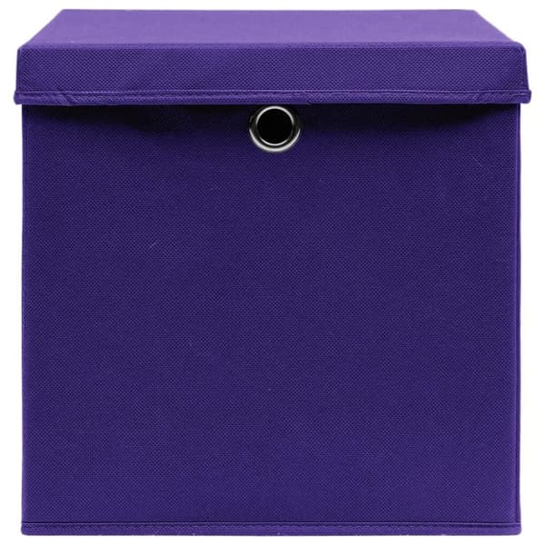 vidaXL Oppbevaringsbokser med deksler 10 stk 28x28x28 cm lilla