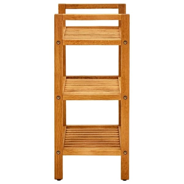 vidaXL skostativ med 3 hylder 50x27x60 cm massivt egetræ