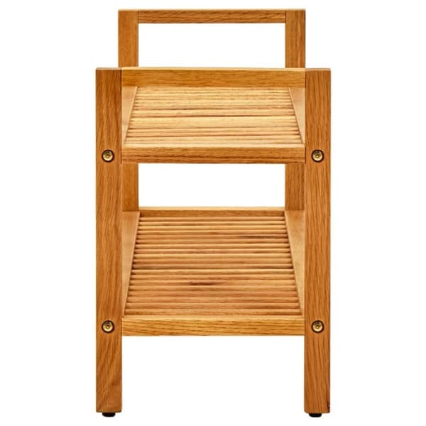 vidaXL Skostativ med 2 hyller 100x27x40 cm heltre eik
