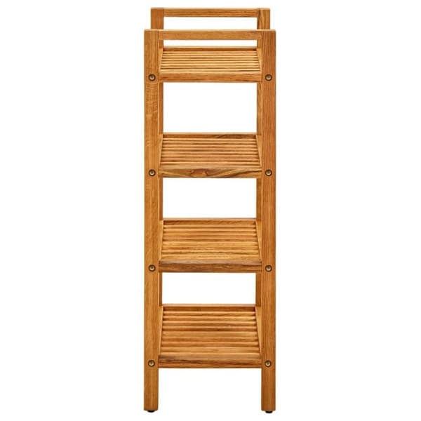 vidaXL Skostativ med 4 hyller 50x27x80 cm heltre eik