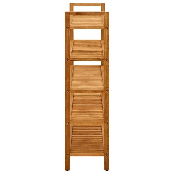 vidaXL Skostativ med 5 hyller 100x27x100 cm heltre eik