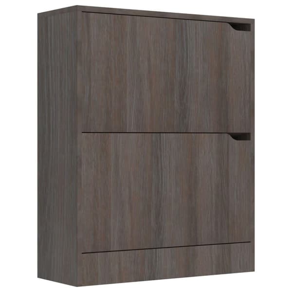 vidaXL Skoskåp med 2 dörrar grå sonoma-ek 59x24x74 cm spånskiva