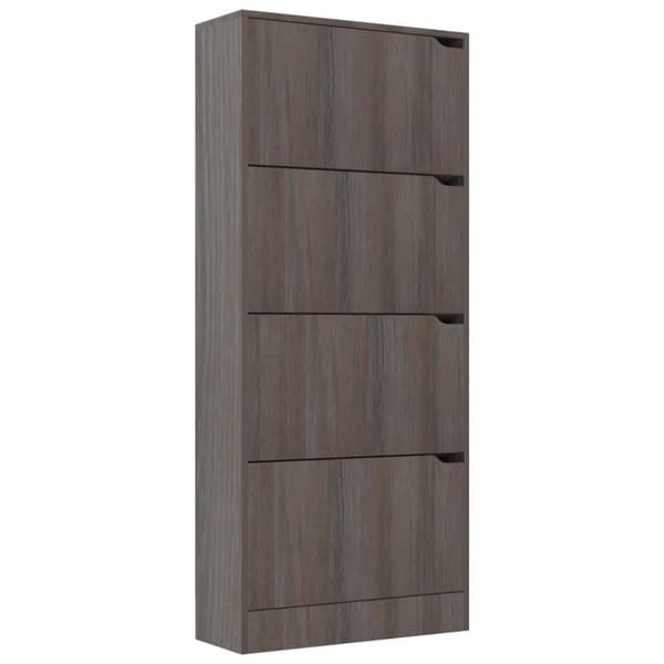 vidaXL Kenkäkaappi 4 ovella harmaa Sonoma-tammi 59x24x136 cm lastulevy