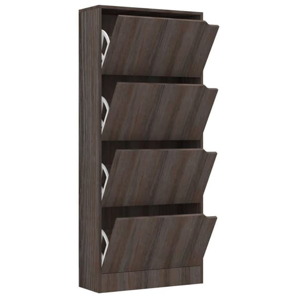 vidaXL Kenkäkaappi 4 ovella harmaa Sonoma-tammi 59x24x136 cm lastulevy