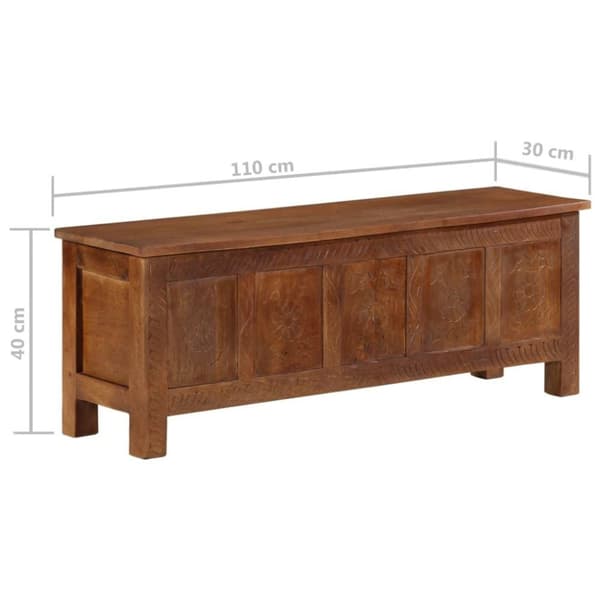 vidaXL opbevaringsboks 110x30x40 cm massivt mangotræ