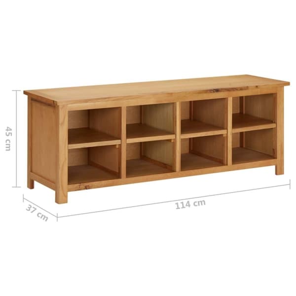 vidaXL skoreol 114x37x45 cm massivt egetræ