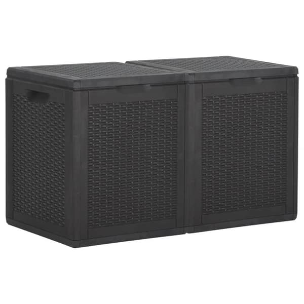 vidaXL Putekasse for hage 180 L svart PP rotting