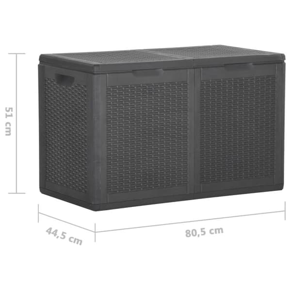 vidaXL opbevaringsboks til haven 180 l PP-rattan sort