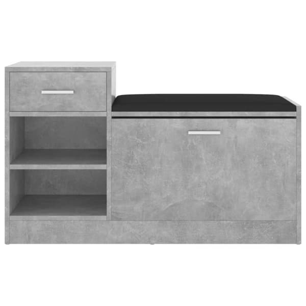 vidaXL Skobänk betonggrå 94,5x31x57 cm spånskiva