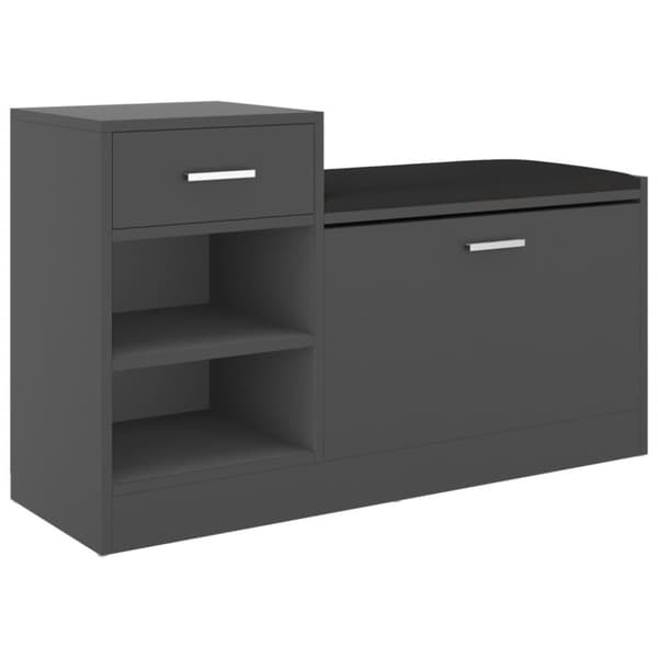 vidaXL skobænk 94,5x31x57 cm spånplade grå
