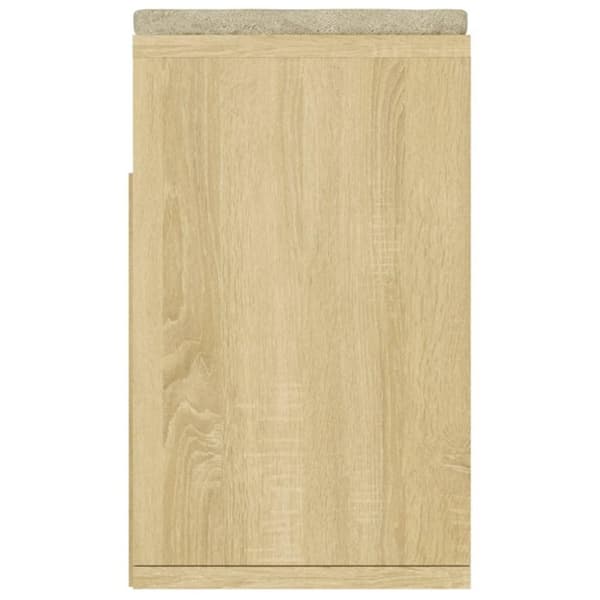vidaXL Skobänk med dyna sonoma-ek 104x30x49 cm spånskiva