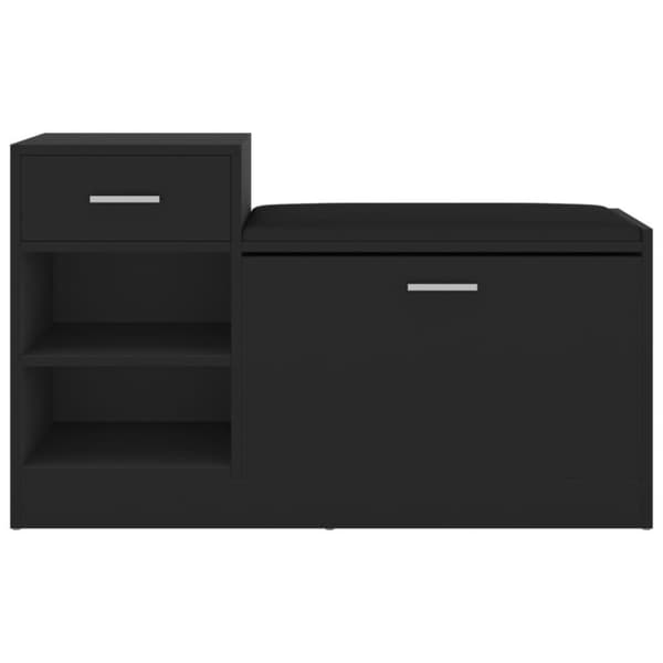 vidaXL skobænk 94,5x31x57 cm spånplade sort