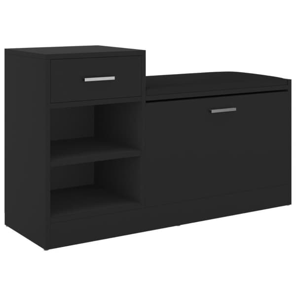 vidaXL skobænk 94,5x31x57 cm spånplade sort