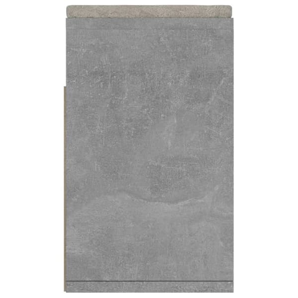 vidaXL Skobänk med dyna betonggrå 104x30x49 cm spånskiva