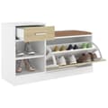 Miniatyrbillede 5 af 9: vidaXL skobænk 94,5x31x57 cm spånplade hvid og sonoma-eg