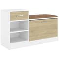 Miniatyrbillede 1 af 9: vidaXL skobænk 94,5x31x57 cm spånplade hvid og sonoma-eg