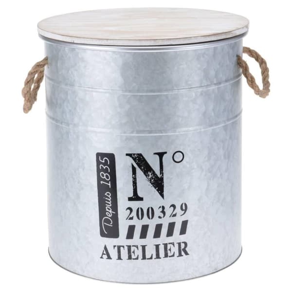 H&S Collection Förvaringslåda 3 delar med rep zink