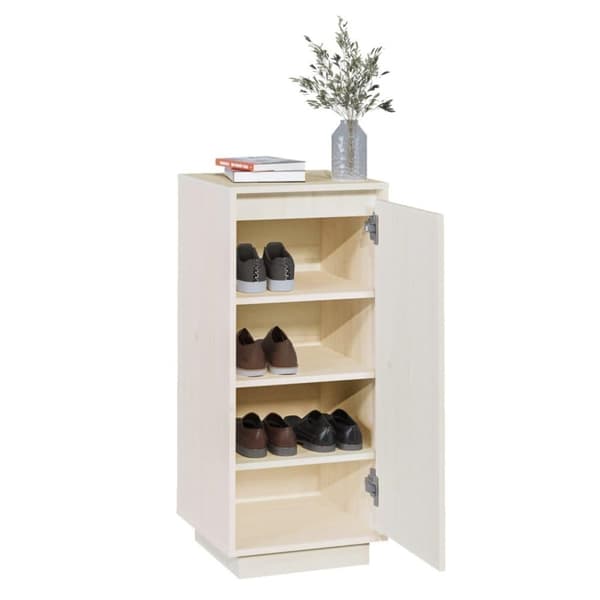 vidaXL Kenkäkaappi valkoinen 35x35x80 cm täysi mänty