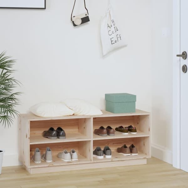 vidaXL Skohylle 110x34x45 cm heltre furu