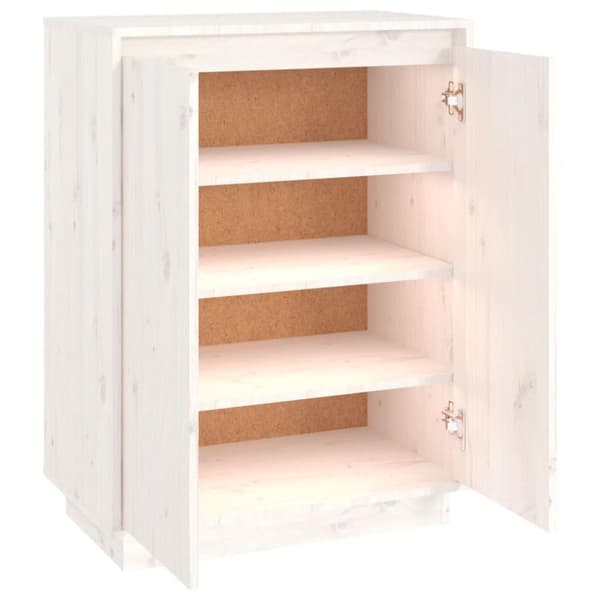 vidaXL skoreol 60x35x80 cm massivt fyrretræ hvid