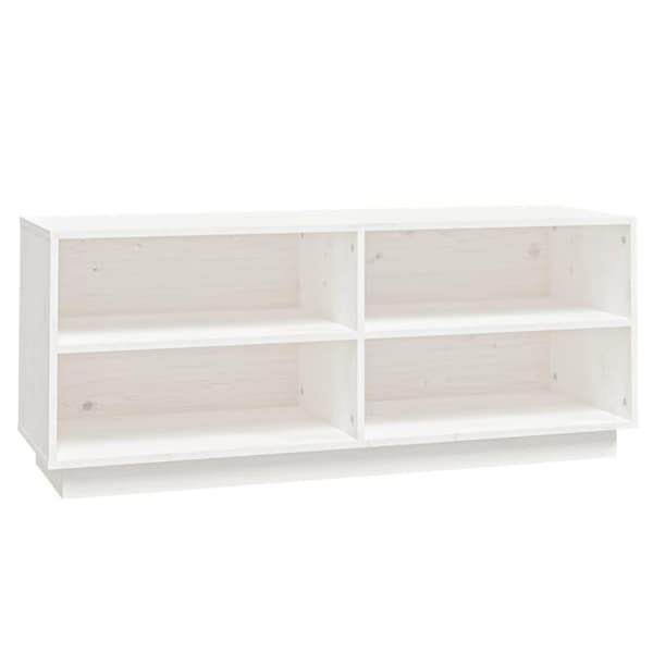 vidaXL Skoskåp vit 110x34x45 cm massiv furu