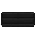 Miniatyrbilde 5 av 10: vidaXL Skohylle svart 110x34x45 cm heltre furu