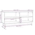 Miniatyrbilde 8 av 10: vidaXL Skohylle svart 110x34x45 cm heltre furu