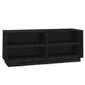 Miniatyrbilde 1 av 10: vidaXL Skohylle svart 110x34x45 cm heltre furu