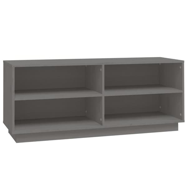 vidaXL Skoskåp grå 110x34x45 cm massiv furu