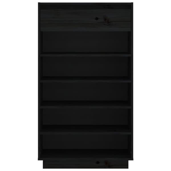 vidaXL Skoskap svart 60x34x105 cm heltre furu