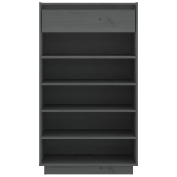 vidaXL Skoskap grå 60x34x105 cm heltre furu