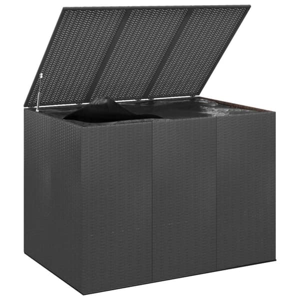 vidaXL hyndeboks 145x100x103 cm polyrattan sort