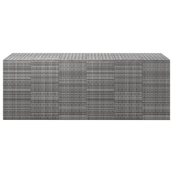vidaXL Puutarhan säilytyslaatikko PE-rottinki 291x100,5x104 cm harmaa