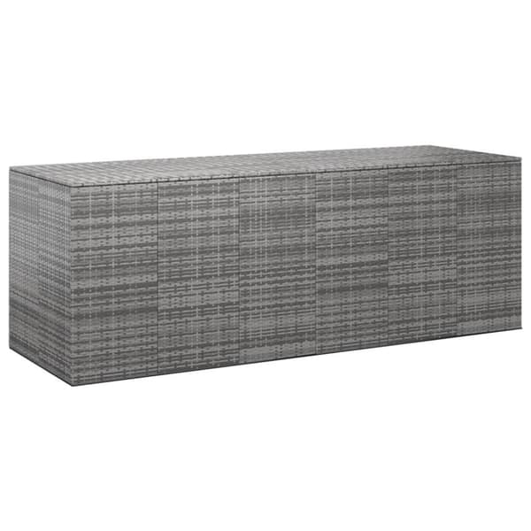 vidaXL Puutarhan säilytyslaatikko PE-rottinki 291x100,5x104 cm harmaa