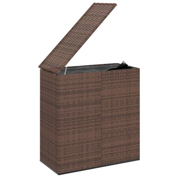 vidaXL Puutarhan säilytyslaatikko PE-rottinki 100x49x103,5 cm ruskea