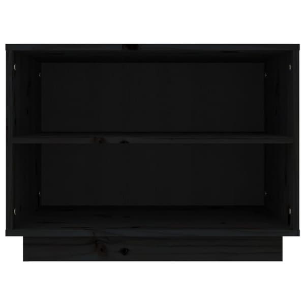 vidaXL Skohylle svart 60x34x45 cm heltre furu