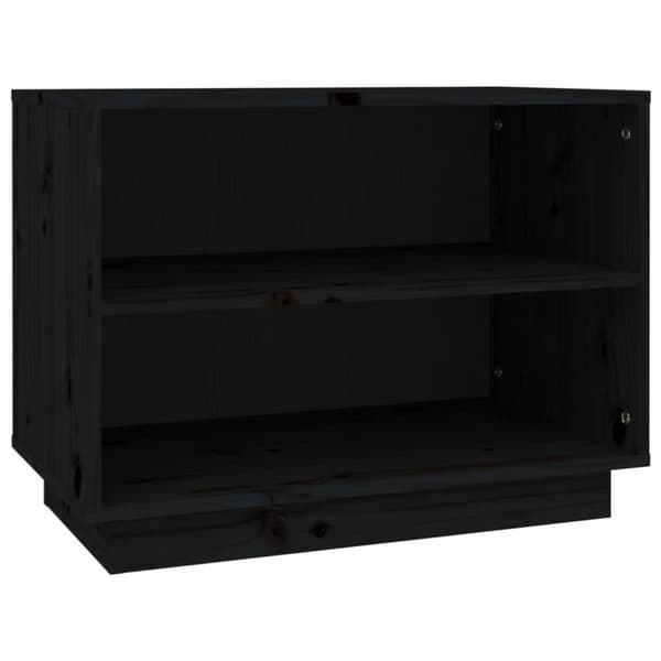 vidaXL Skohylle svart 60x34x45 cm heltre furu